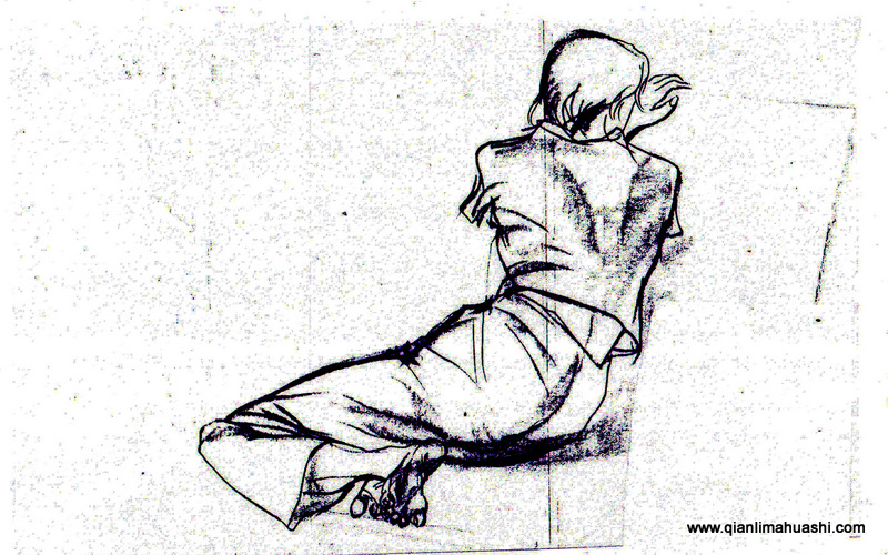 乐山千里马画室速写作品7